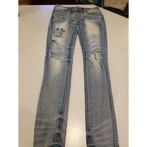 Buckle Black Womens Jeans 29x34 Skinny Fit No.53 Distressed Straight